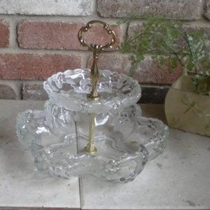 Vintage Mikasa Rare Carmen 2 Tier Walther Crystal Center Piece